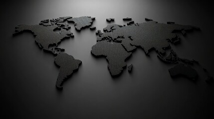 Dark world map, 3D, global, presentation, background