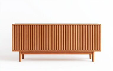 Modern Wooden Cabinet with Vertical Slats Design