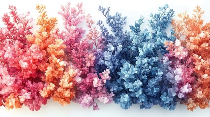Fototapeta premium Colorful gradient floral arrangement on white background