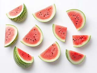 Sliced Watermelon Delight Fresh Fruit Pieces Summer Refreshment Healthy Sweet Dessert Still Life