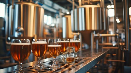 Alcohol consumption at a trendy brewery with craft beer and industrial d&eacute;cor. Featuring boldness and creativity