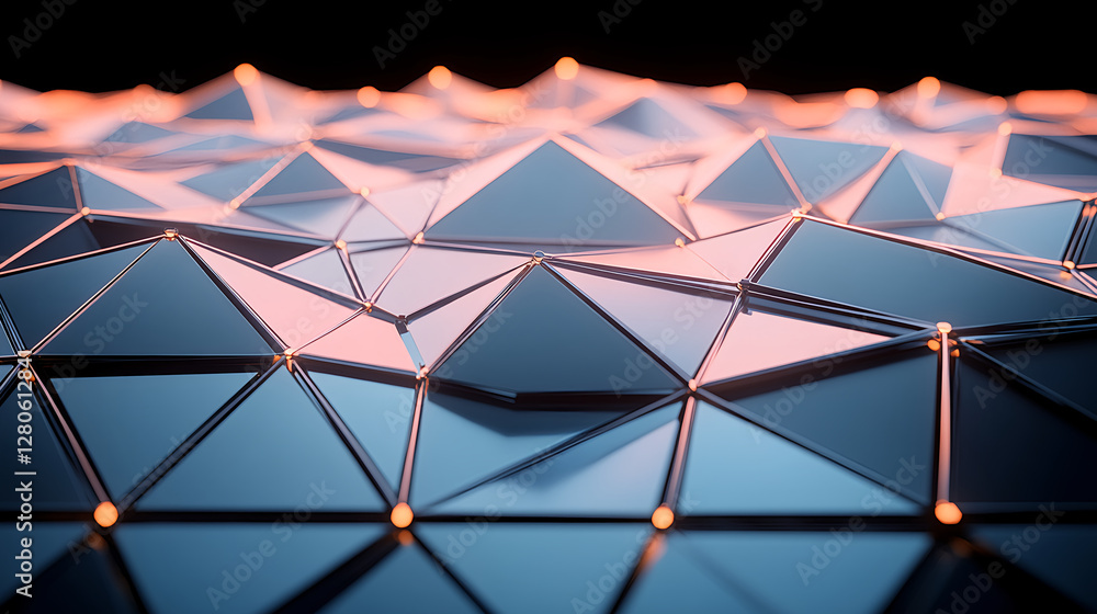 Poster dynamic geometric patterns abstract art digital design modern technology macro view visual concept
