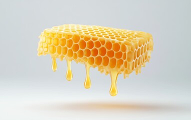 Golden Honeycomb Dripping with Fresh Honey Delight
