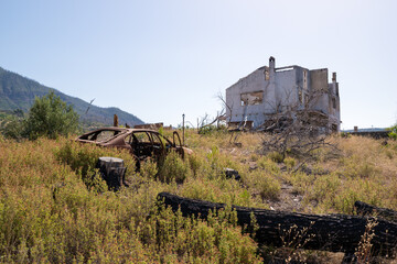 June 2024, a burnt house in North Evia, a relic after the disastrous wildfire of August 2021