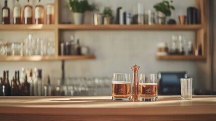 Alcohol consumption at a trendy distillery with craft gin. Featuring copper stills and vintage décor