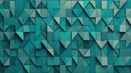 Fototapeta premium A textured teal background featuring various triangular shapes arranged in a dynamic, overlapping pattern.