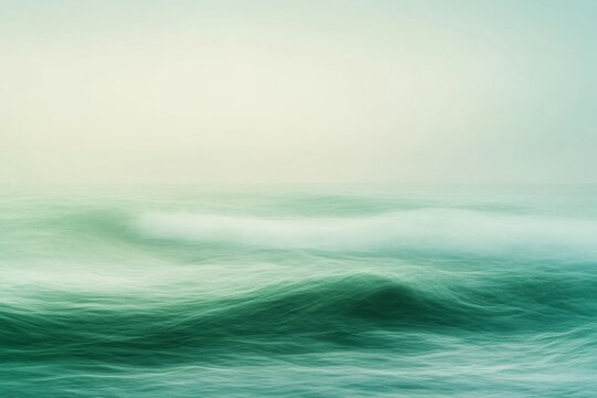 Tranquil ocean waves under soft light