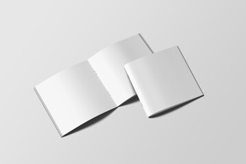 Square brochure catalog mockup 3d rendering Blank 
