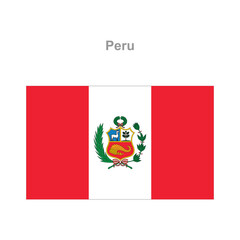 Fototapeta premium Peru flag. Vector illustration of the national flag