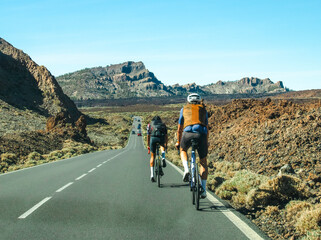 cyclist on the road in Tenerife Canary island © Anna Kuzkina