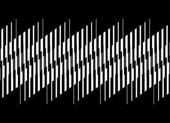 Vector background of white lines on a black background and striped geometric shapes. vector pattern, for modern design, prints, interfaces and graphic projects.
