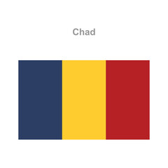 Chad flag. Vector illustration of the national flag