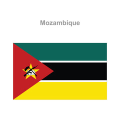 Naklejka premium Mozambique flag. Vector illustration of the national flag