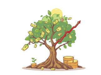 Money Tree Growth in Stock Market Trends