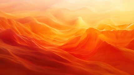 A stunning desert expanse with rippled dunes and vibrant orange and red sand.