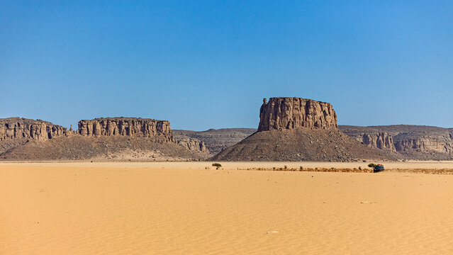 The mountain Landscape of the Sahara Desert in Algeria