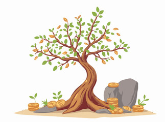 Money Tree Concept for Financial Success