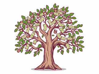 Money Tree Concept for Financial Success