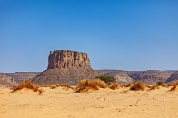 The mountain Landscape of the Sahara Desert in Algeria