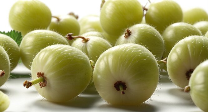 Fresh gooseberry fruits on white background.