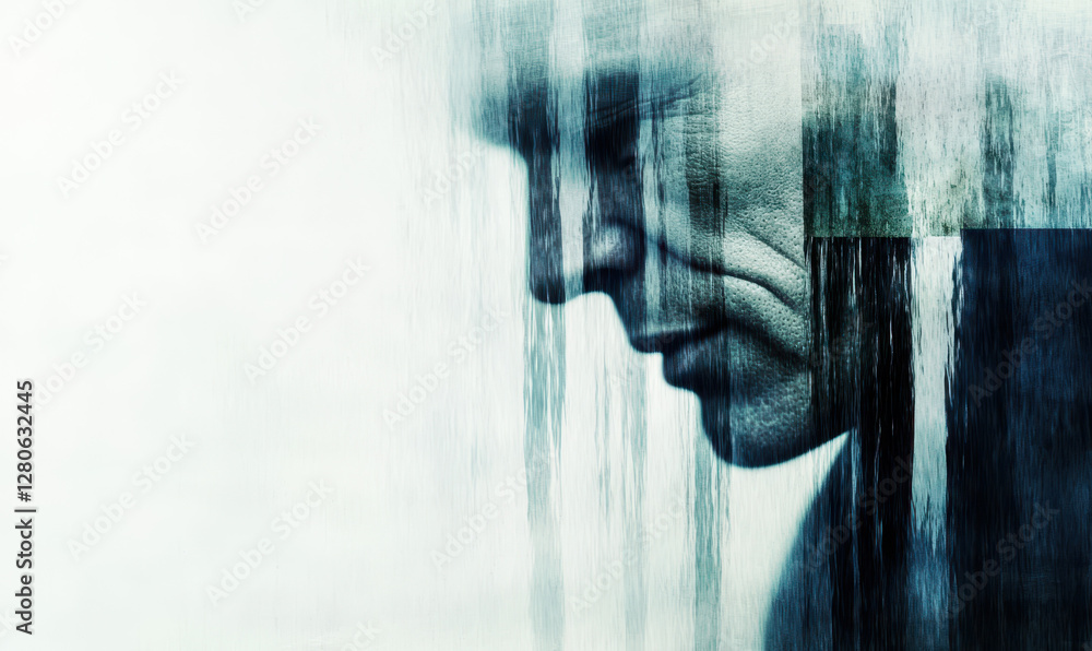 Poster exploring the depths of human emotion: a stunning visual representation of introspection and solitud