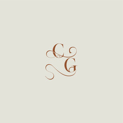 monogram wedding style logo concept initial with thin line CG contemporary modern curvy letter