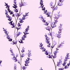 Watercolor lavender seamless pattern. Floral background in pastel tones