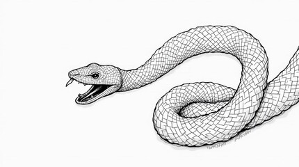 Obraz premium Coiled Snake Illustration