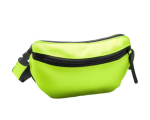 neon green fanny pack with bold zipper design, perfect for stylish and functional use. Ideal for outdoor activities or casual outings