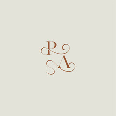 monogram wedding style logo concept initial with thin line PA contemporary modern curvy letter