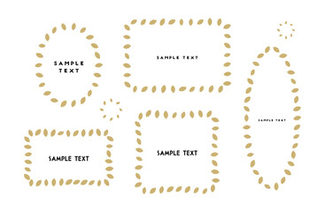 木の葉・葉っぱモチーフのフレームベクターイラスト