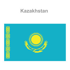 Kazakhstan flag. Vector illustration of the national flag