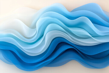 Obraz premium Smooth, flowing ribbons of deep navy and bright aqua intertwining under a subtle gradient