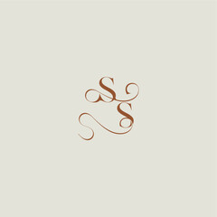 monogram wedding style logo concept initial with thin line SS contemporary modern curvy letter