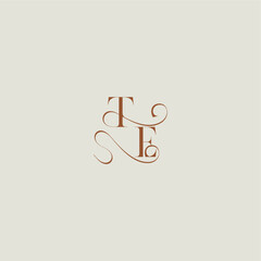 monogram wedding style logo concept initial with thin line TE contemporary modern curvy letter