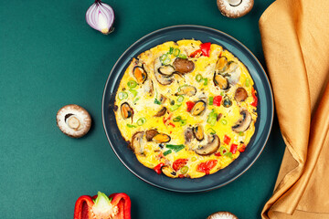 Yummy fried egg omelette.