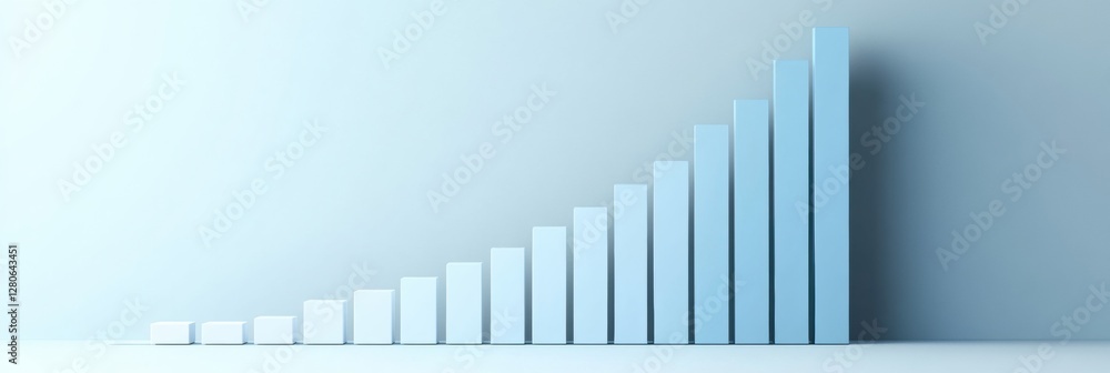 Poster corporate growth visualization highlights transition from low sales to exponential growth in a minim