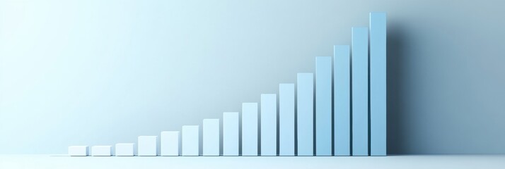 Corporate growth visualization highlights transition from low sales to exponential growth in a minimalistic format. Generative AI