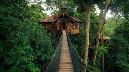 Stunning Treehouse in Lush Jungle Forest
