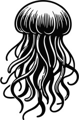 Elegant Jellyfish Clipart – Ocean-Inspired Digital Illustration