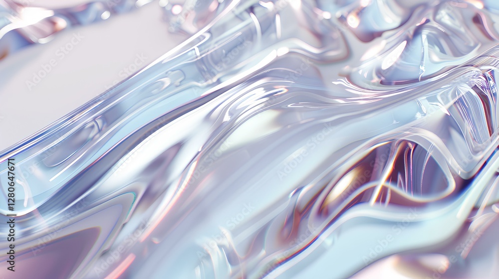 Poster light-colored background with a light texture dispersion of 3d rendered abstract glass line composit
