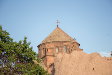 Fototapeta premium armenian churchunder blue sky background