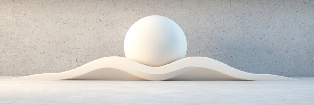 Multi-layer orb with softly rippling ridges stacked radially, arranged like gentle terraced hills