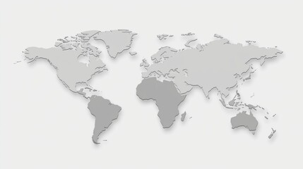 Fototapeta premium World map with borders, gray color 