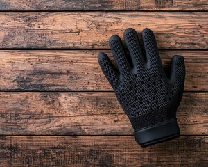 Action-packed glove usage workshop setting photography rustic environment close-up view safety and protection concept
