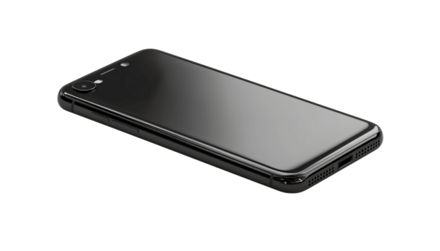 Black Smartphone Isolated Close Up View