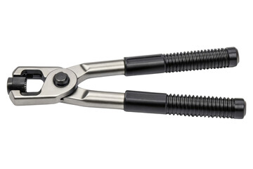 Metal pliers with black handles isolated with transparent background
