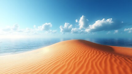 Desert dune meets ocean sunrise