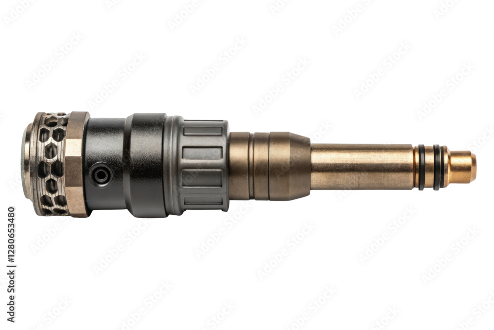 Poster close-up of a gold connector isolated with transparent background