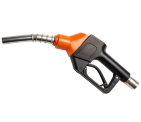 Orange fuel nozzle isolated with transparent background